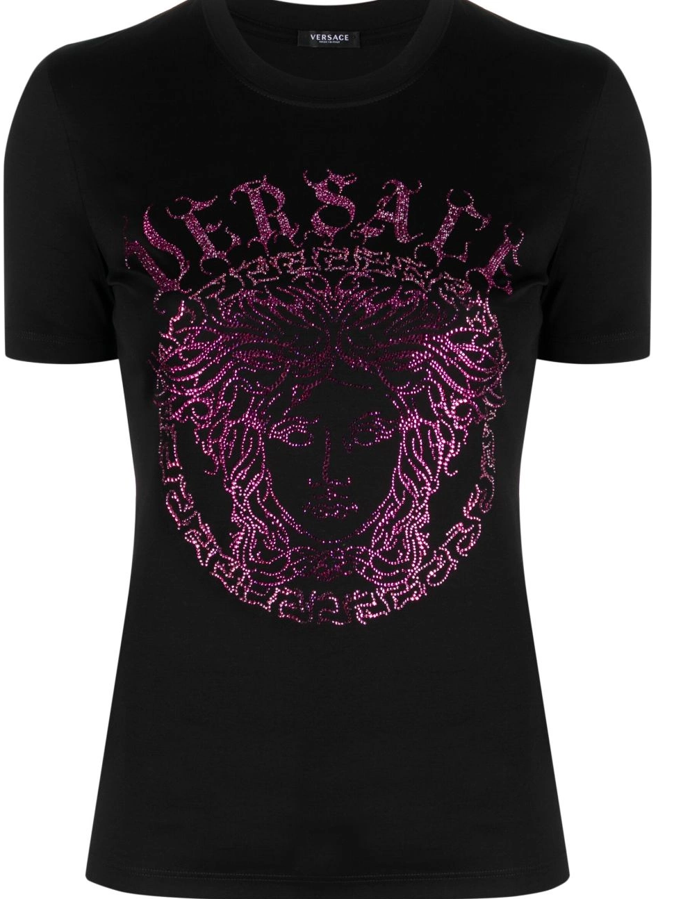 Cheap cotton Women Versace Crystal Medusa logo T-shirt 0808